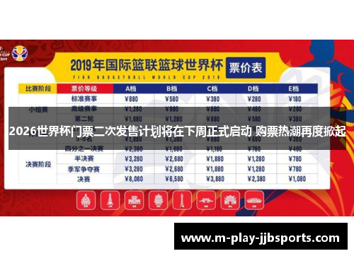 2026世界杯门票二次发售计划将在下周正式启动 购票热潮再度掀起